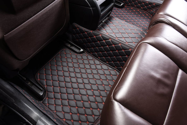 red stitching car floor mats